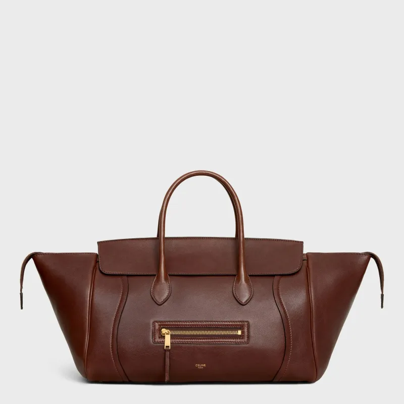 Medium New Luggage In Brick Supple Shiny Lambskin made by Celine