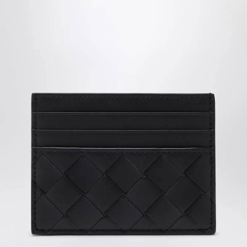 Midnight/Basalt Cardholder In Intrecciato Leather made by Bottega Veneta