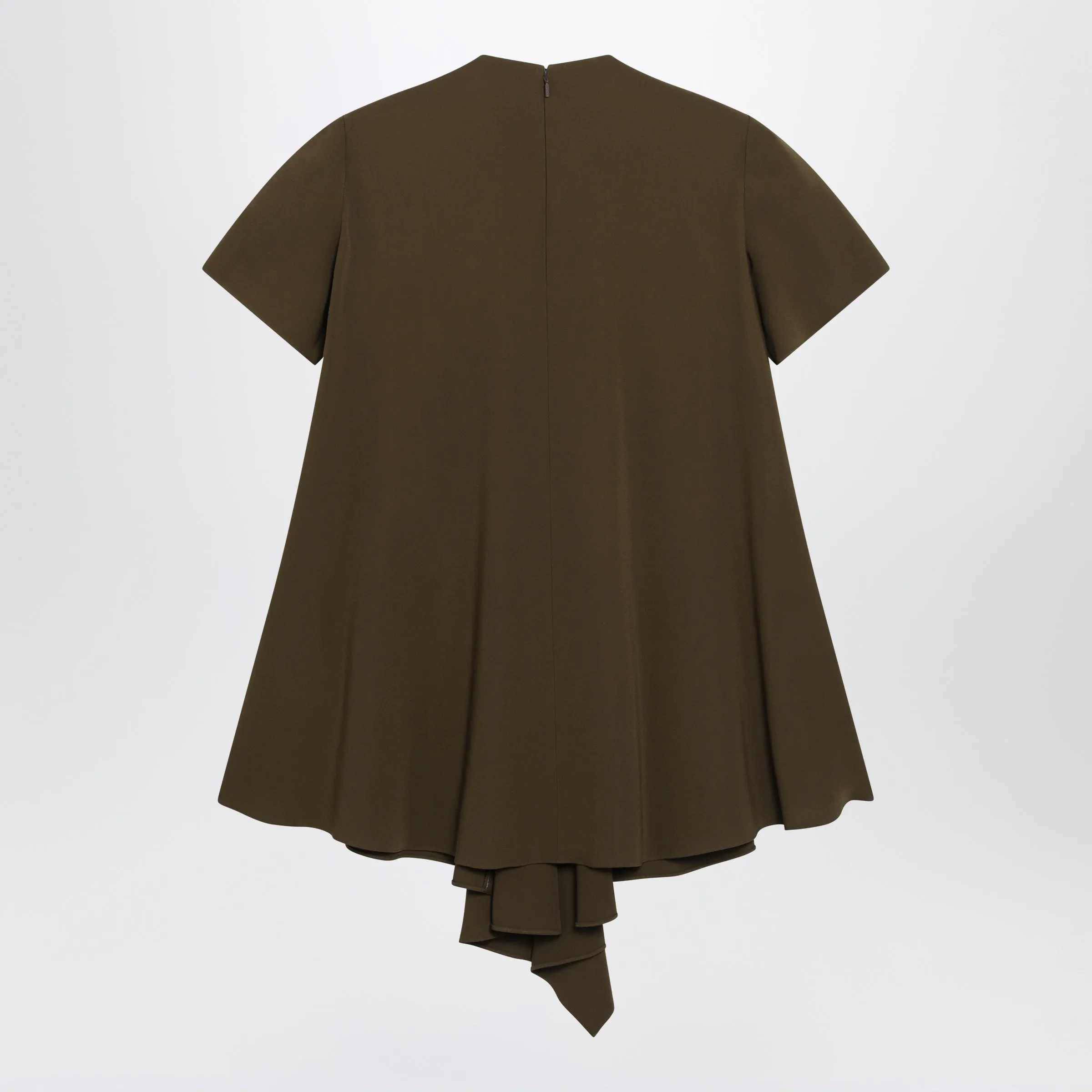 Khaki Green Stretch Viscose Dress sold by Wanan Luxury product image thumbnail 2