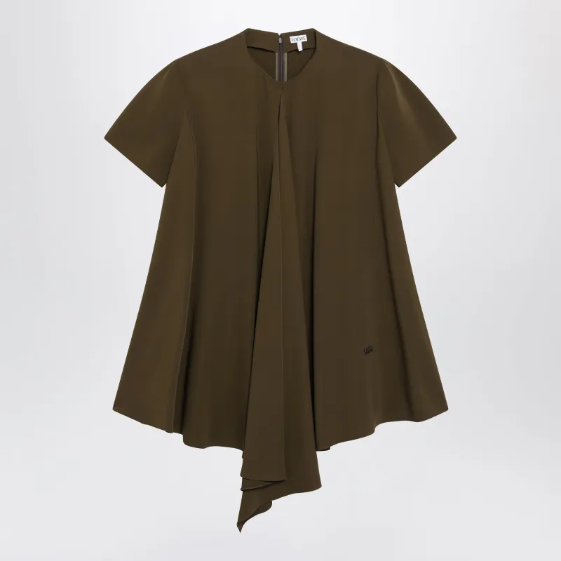 Khaki Green Stretch Viscose Dress made by Loewe