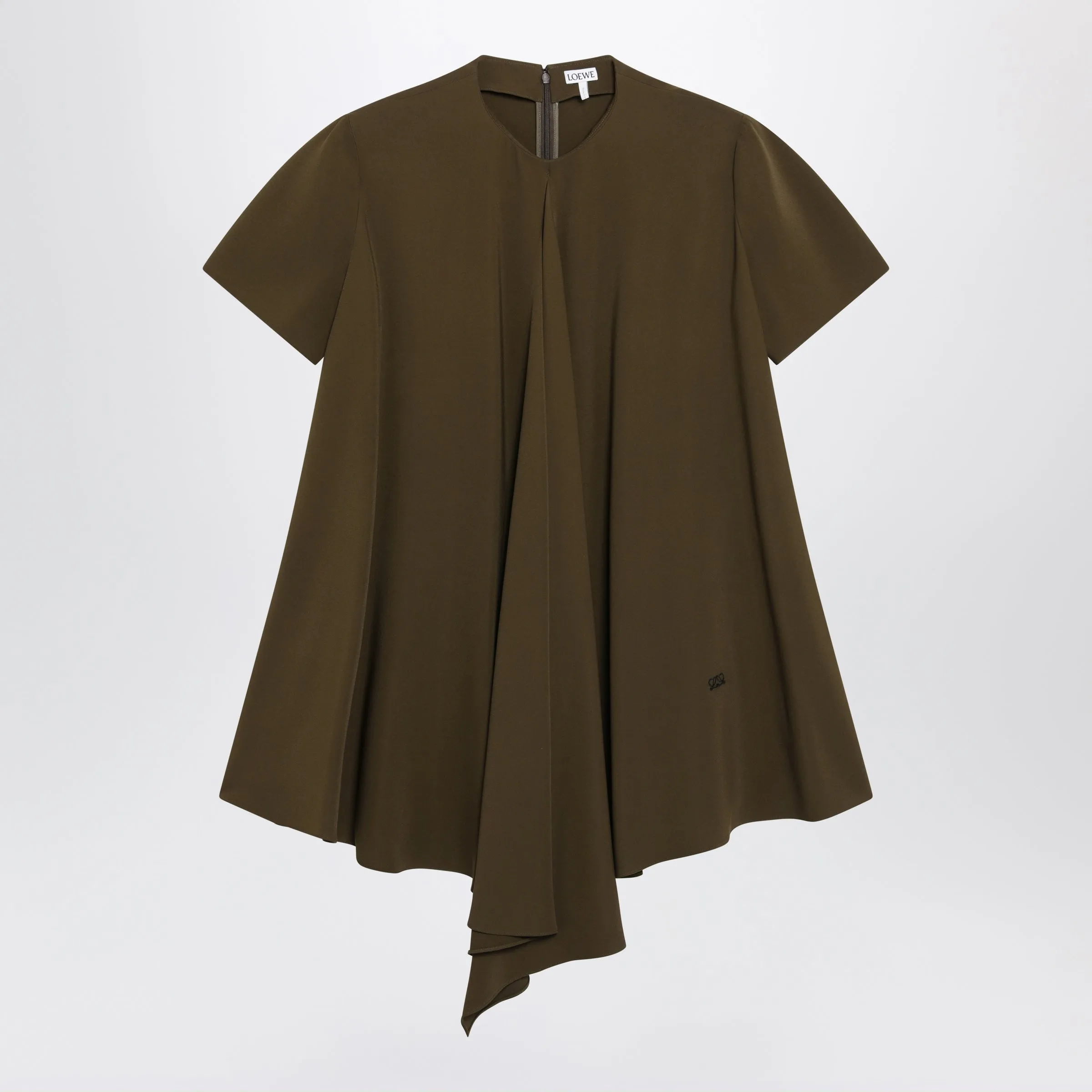 Khaki Green Stretch Viscose Dress sold by Wanan Luxury