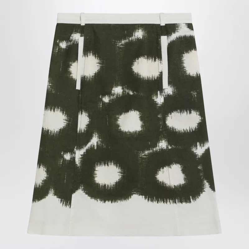 Cotton Skirt With Military Green Pattern made by Prada