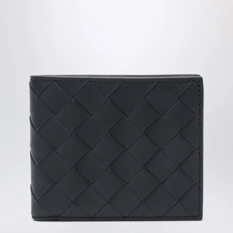 Midnight/Basalt Bi-Fold Wallet In Intrecciato Leather made by Bottega Veneta