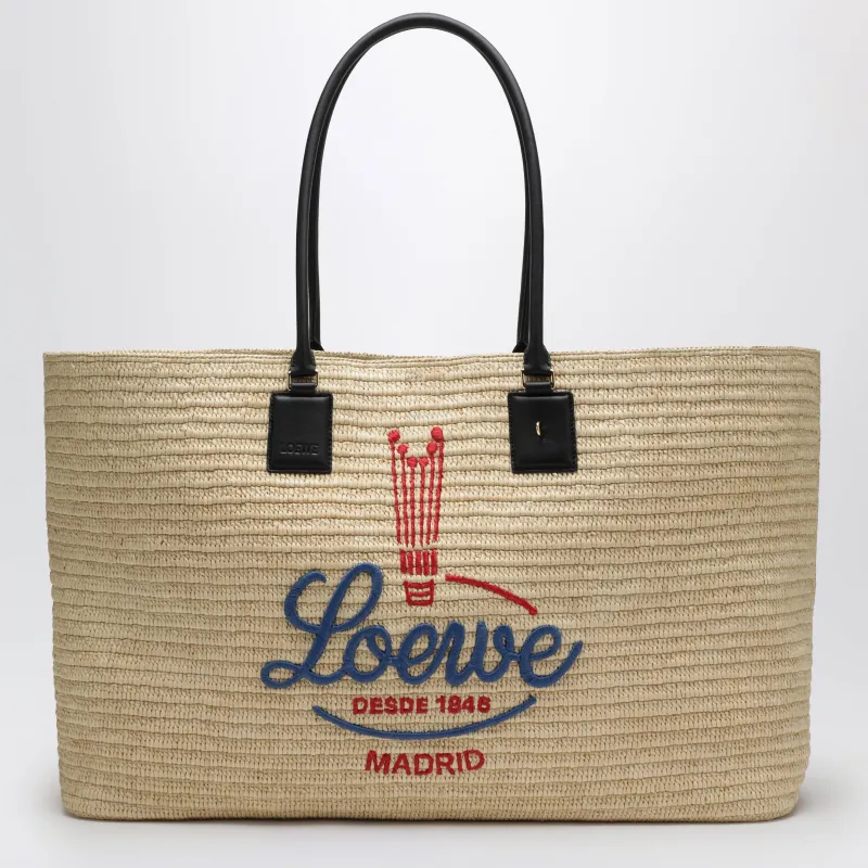 Verano Xl Tote Bag In Raffia made by Loewe