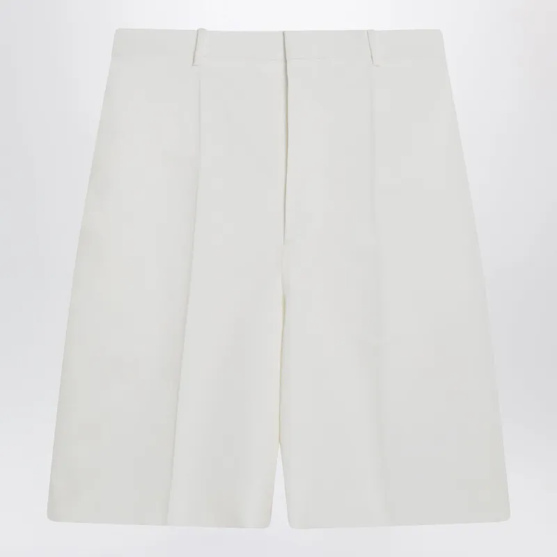 White Silk-Blend Bermuda Shorts By Bottega Veneta made by Bottega Veneta