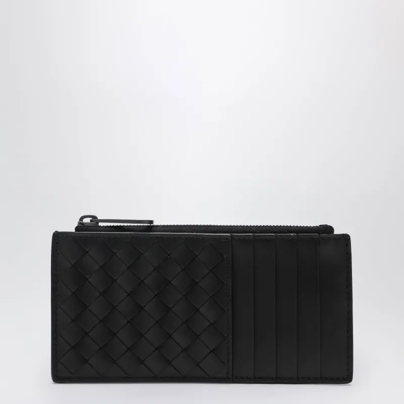 Card Holder With Black Intrecciato Zipper made by Bottega Veneta
