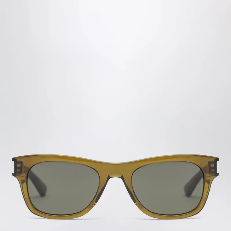 Olive Brown Rectangular Sunglasses made by Yves Saint Laurent