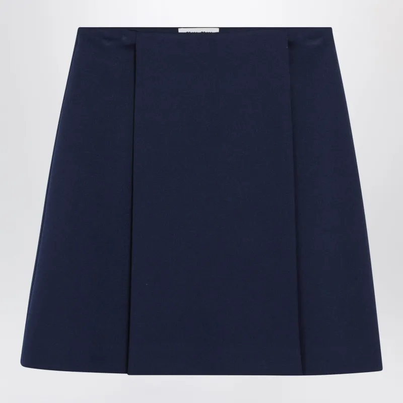 Baltic Blue Tech Jersey Skirt made by Miu Miu