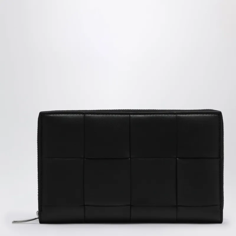 Cassette Zip-Around Wallet Black made by Bottega Veneta