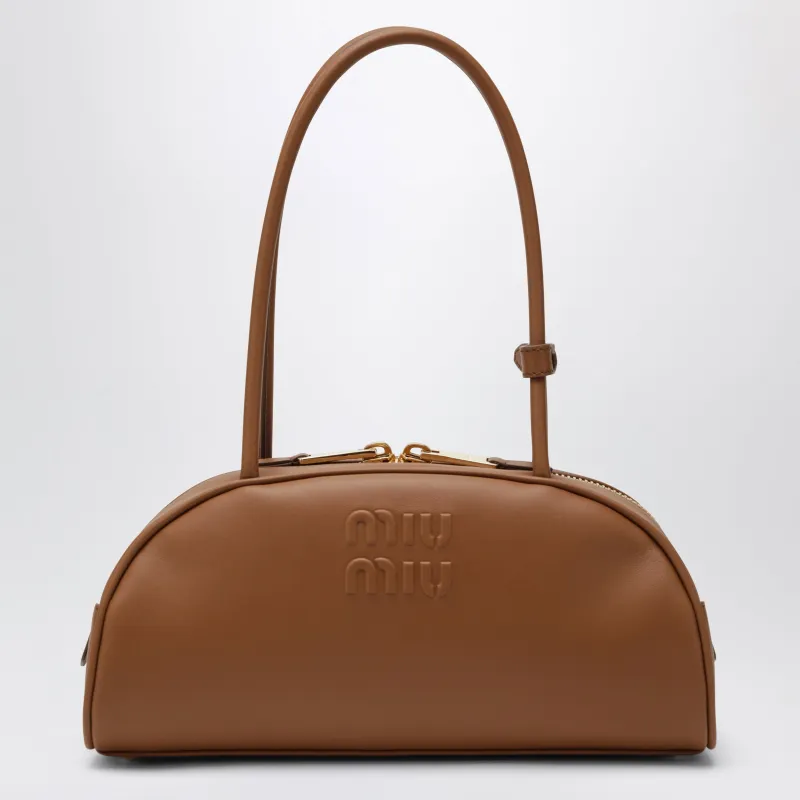 Medium Beau Bag In Cognac Leather made by Miu Miu