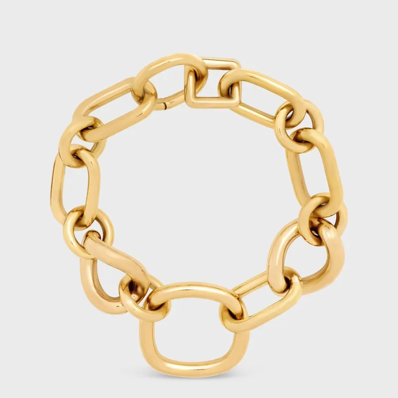 Celine Charms Modern Thin Chain Bracelet In Gold-Plated Brass made by Celine