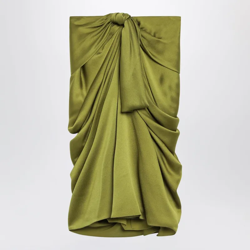 Green Draped Silk Skirt made by Chloe