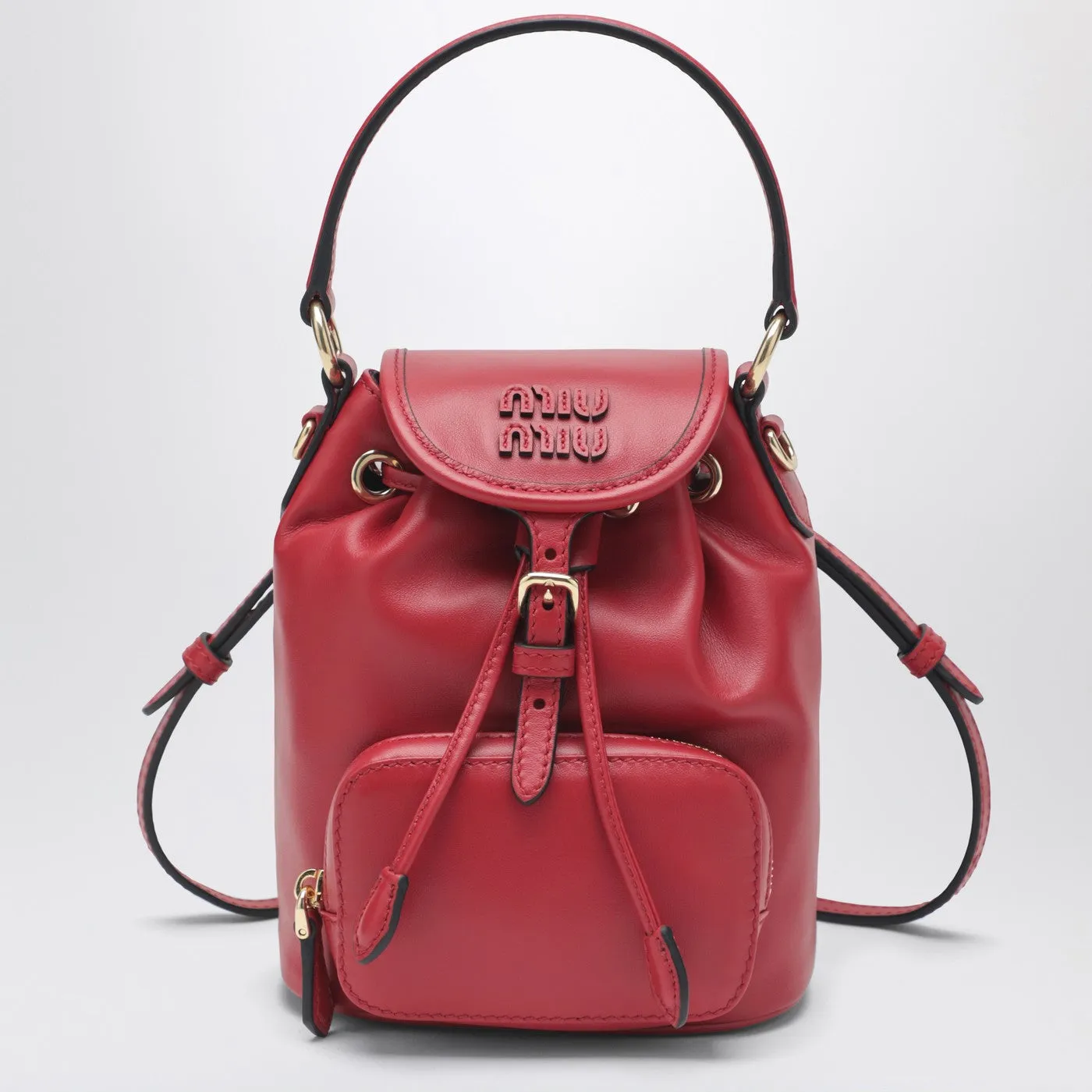 Small Red Leather Backpack sold by Wanan Luxury