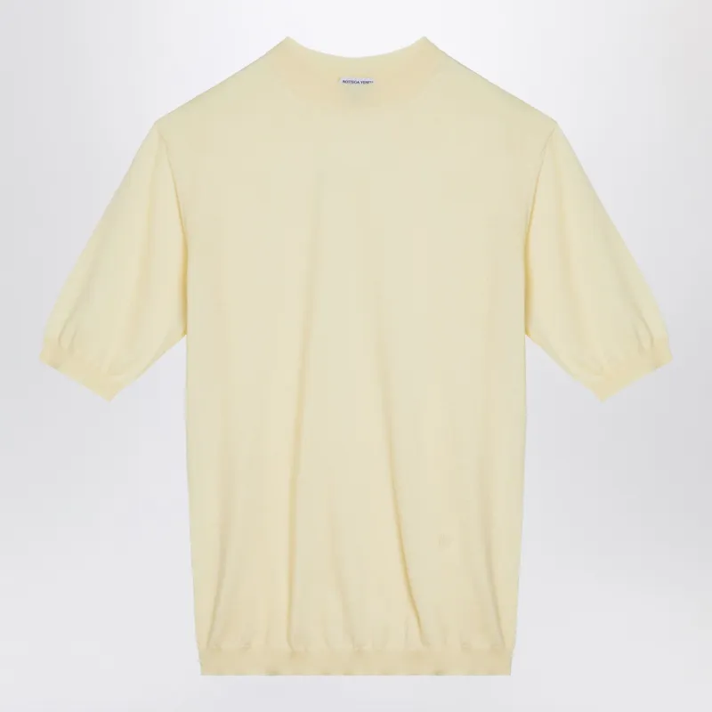 Light Yellow Cashmere Crew-Neck Sweater made by Bottega Veneta