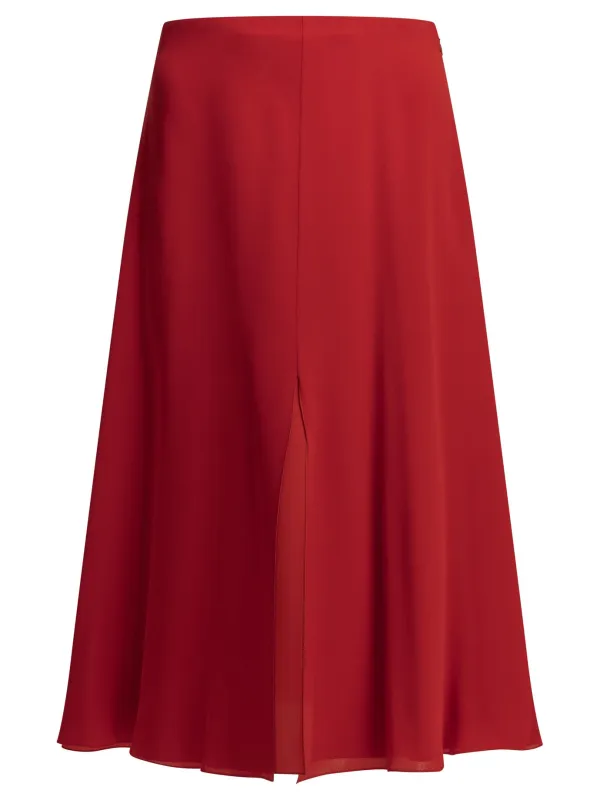 Flared Midi Skirt In Silk Skirts Red made by Valentino Garavani