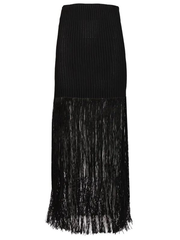 Tubular Skirt With Fringes Skirts Black made by Alaia