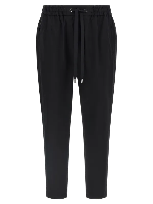 Logo Plaque Pants Black made by Dolce & Gabanna