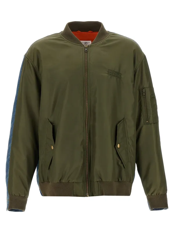 Bimaterial Bomber Jacket Puffer Jackets Multicolor made by Maison Margiela