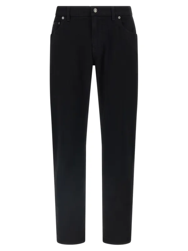 Logo Plaque Jeans Black made by Dolce & Gabanna