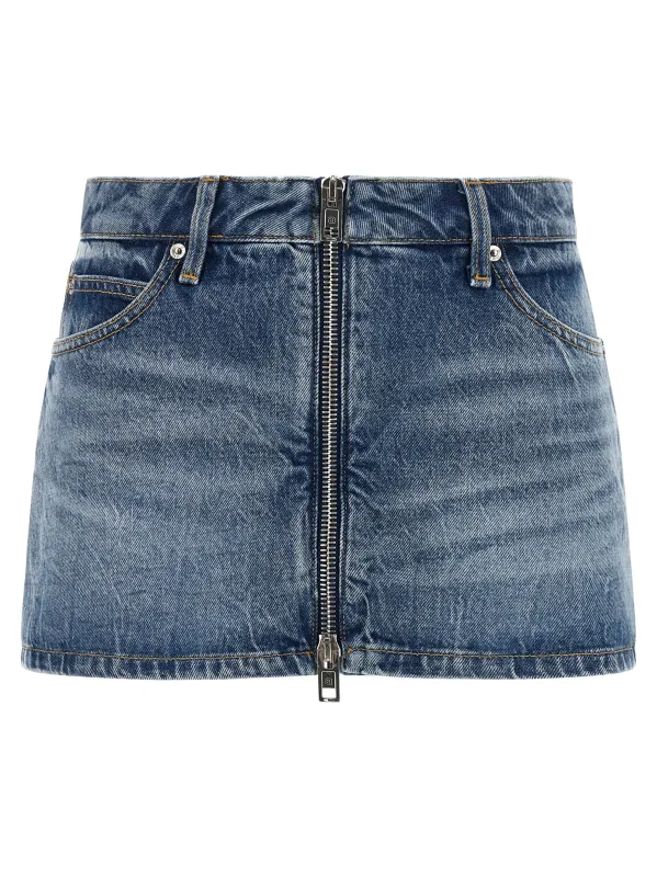 Denim Skort Bermuda And Short Light Blue made by Alexander Wang