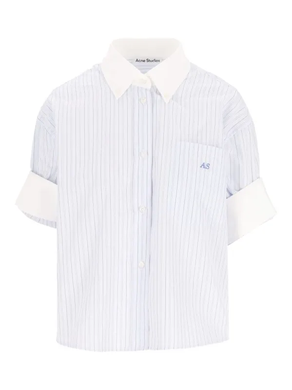 Short-Sleeved, Button-Up Shirt Shirts Light Blue made by Acne Studios