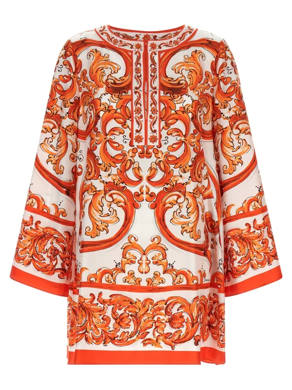 Maiolica Dresses Orange made by Dolce & Gabanna