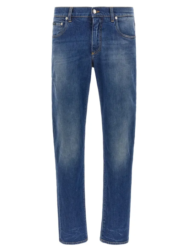 Logo Embroidery Jeans Blue made by Dolce & Gabanna
