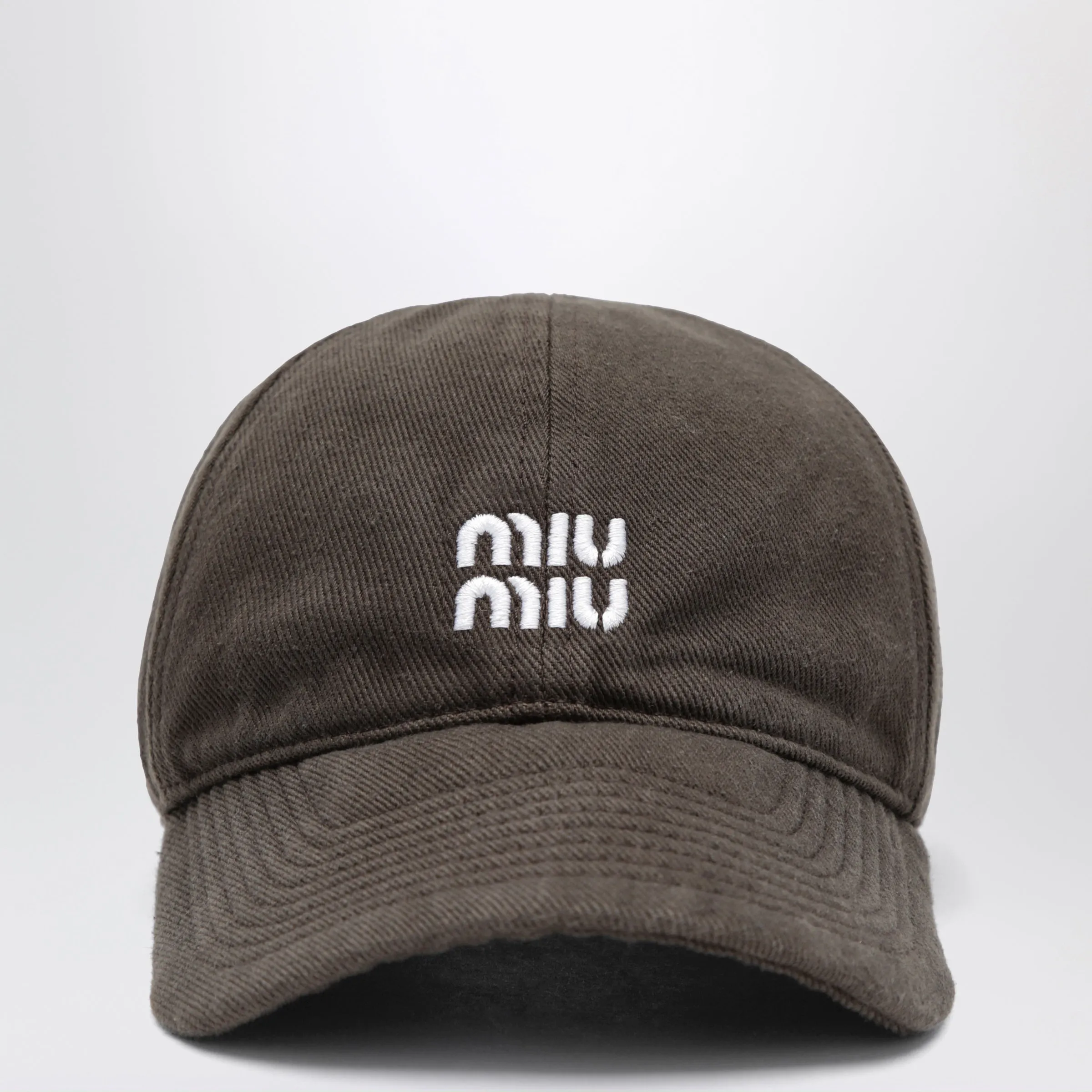 Washed Denim Baseball Cap In Dark Brown And Blue sold by Wanan Luxury