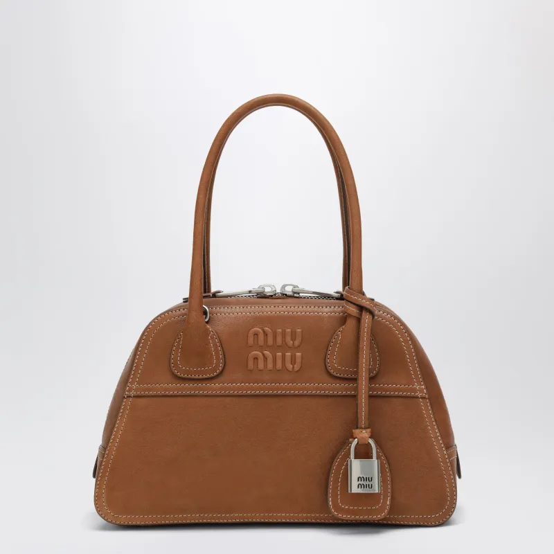 Caramel Vivant Small Nappa Leather Bag made by Miu Miu