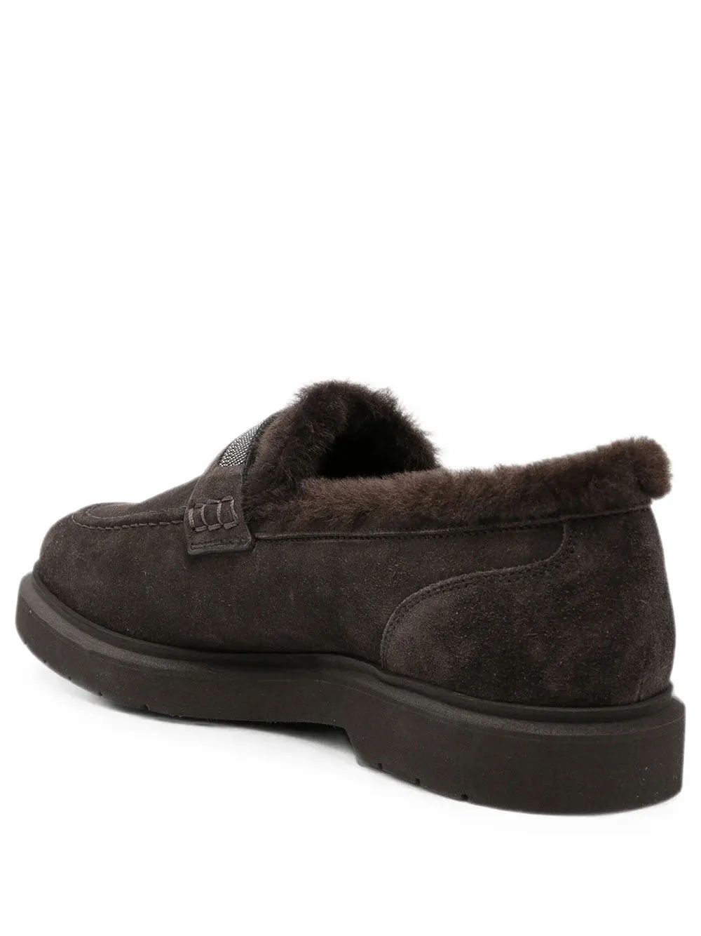 Suede Penny Loafers With Shearling Lining And Precious Insert sold by Wanan Luxury product image thumbnail 3
