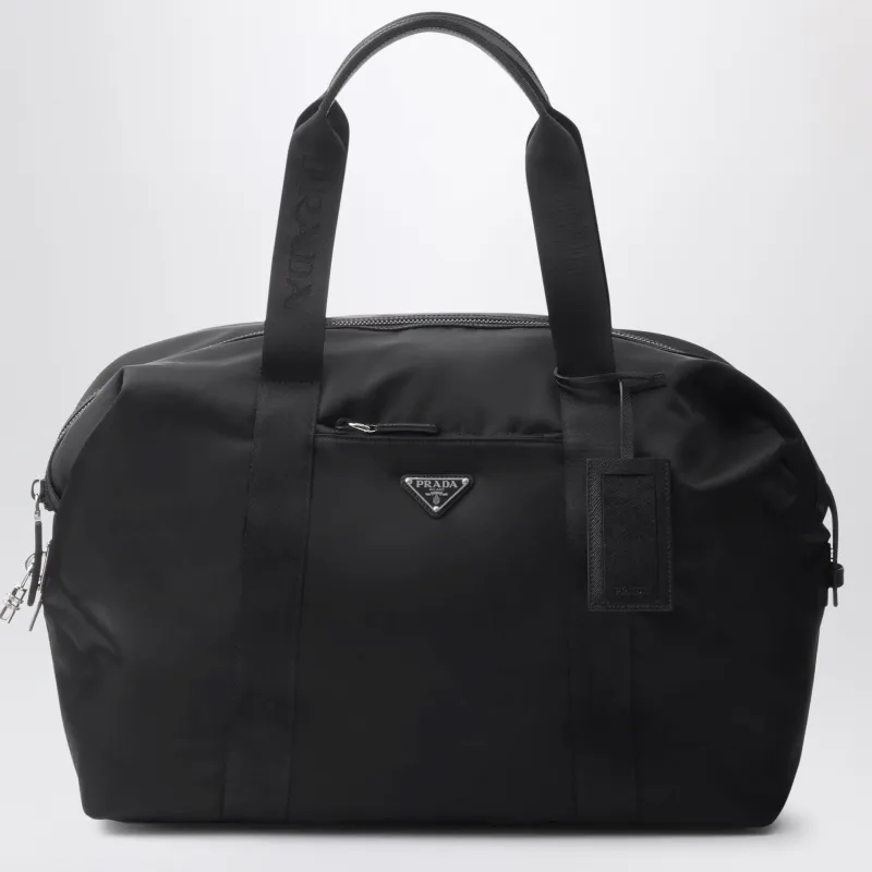 Black Re-Nylon And Saffiano Travel Bag made by Prada