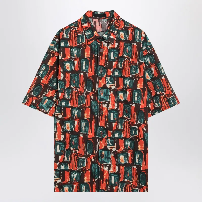 Multicoloured Cotton Print Shirt made by Prada