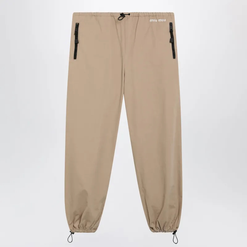 Beige Gabardine Pants made by Miu Miu