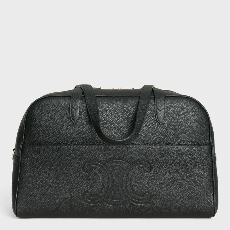 Night Green Duffle Bag In Grained Calfskin made by Celine