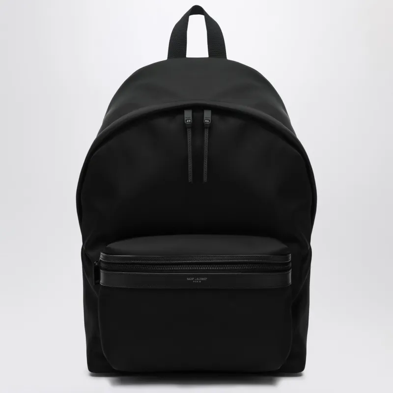 Black Leather And Nylon Backpack made by Yves Saint Laurent