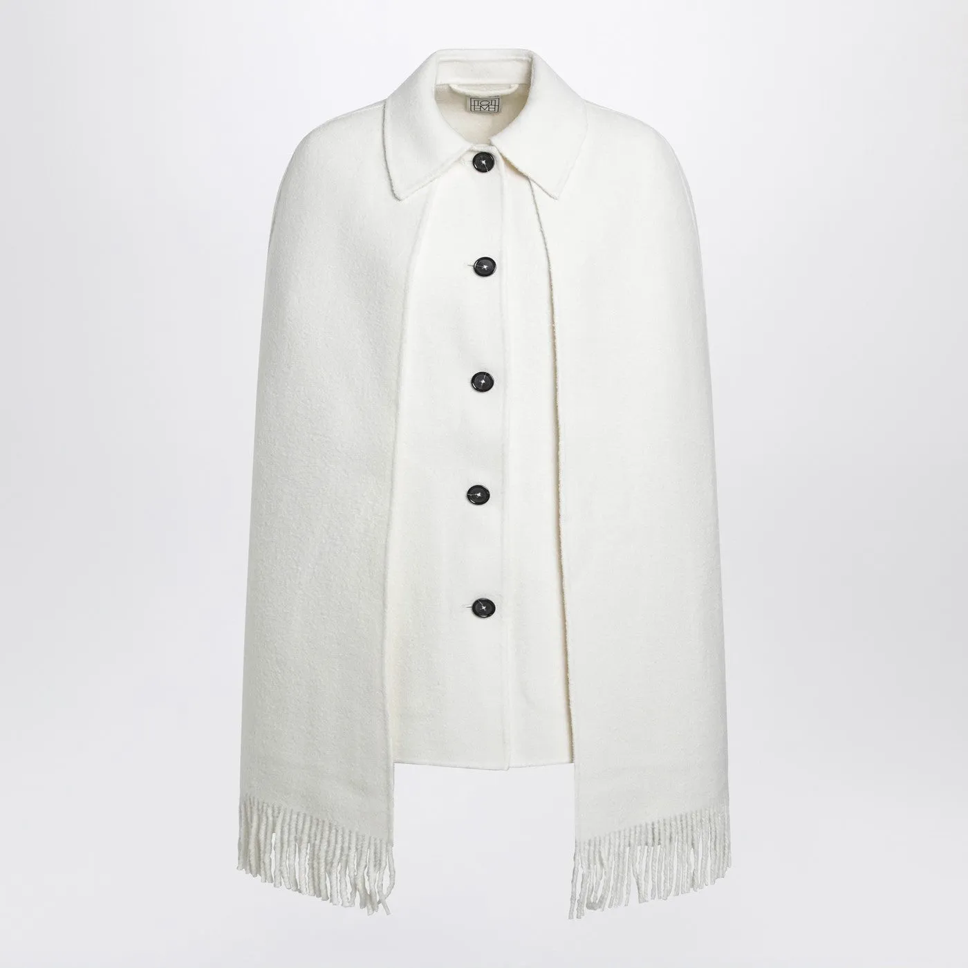 White Cape Jacket With Fringes sold by Wanan Luxury