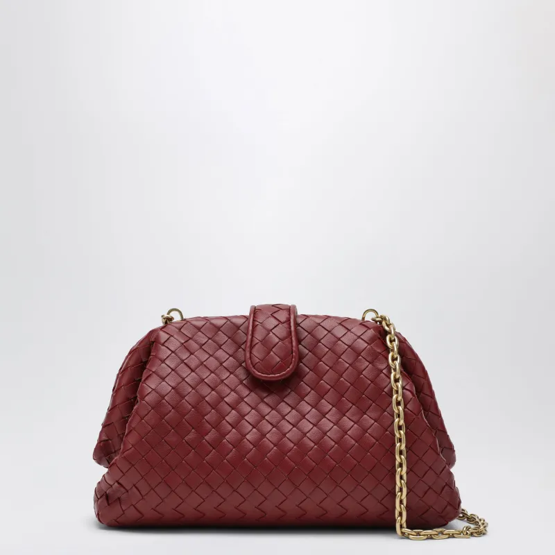 Lauren 1980 Small Intrecciato Leather Clutch In Lava Red made by Bottega Veneta