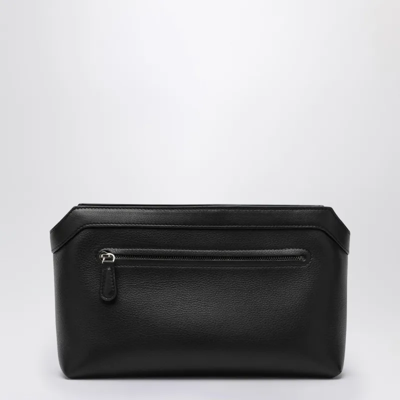 Black Leather Clutch Bag made by The Row