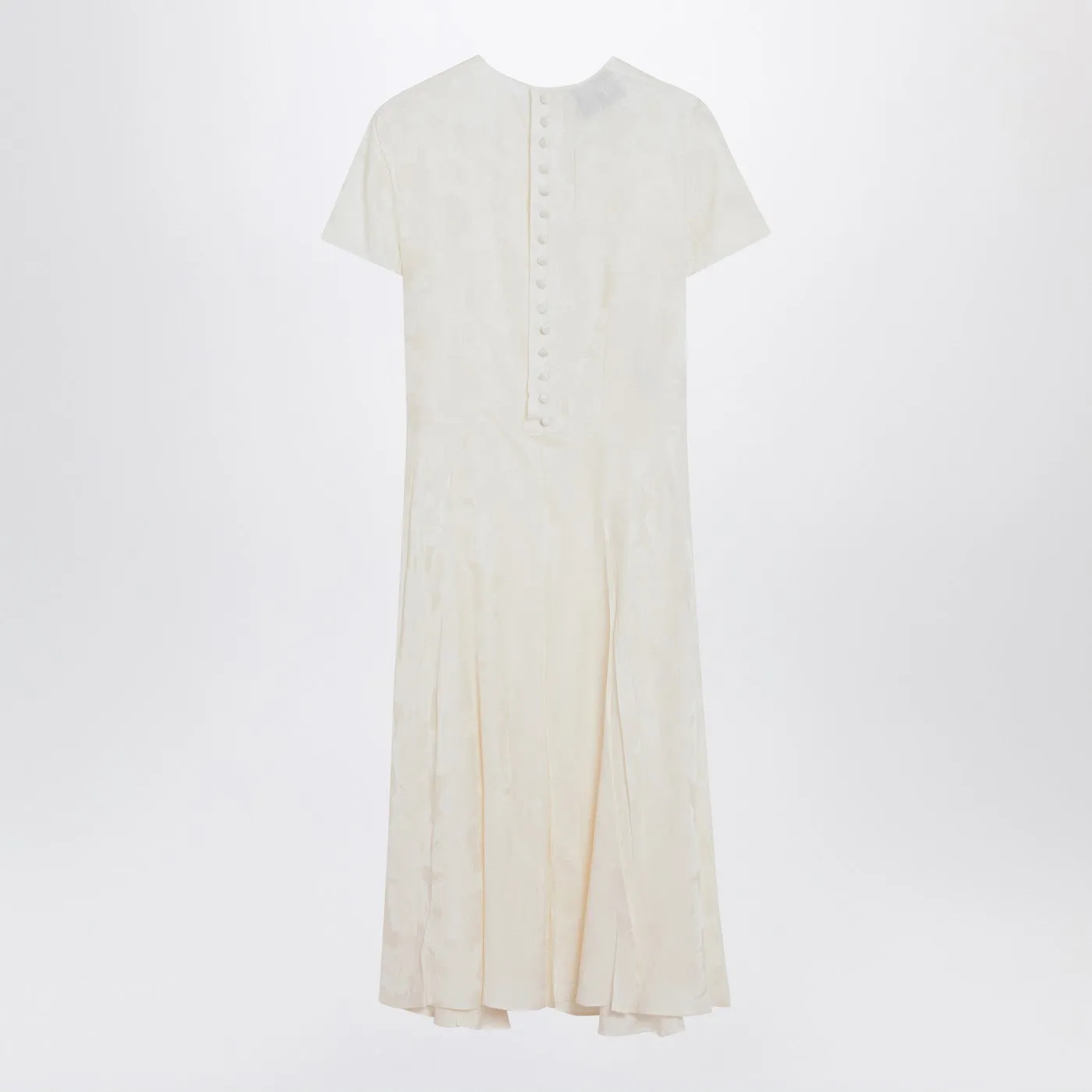 Ivory Dress In Damask Silk Blend sold by Wanan Luxury product image thumbnail 2