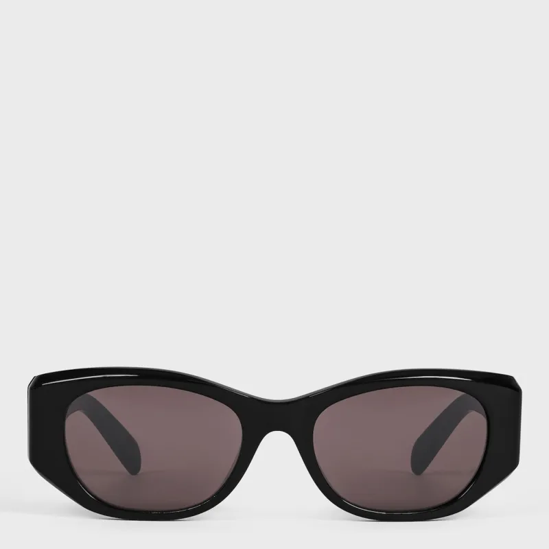 Rectangular S329 Sunglasses In Black Acetate made by Celine