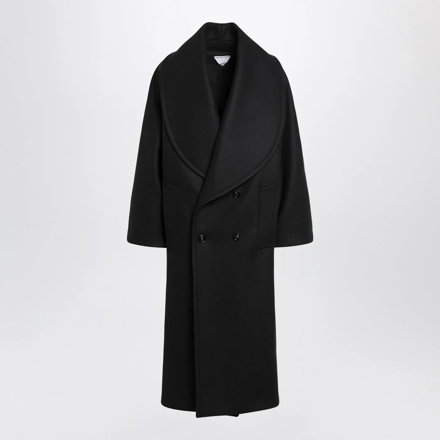 Black Wool Double-Breasted Coat sold by Wanan Luxury