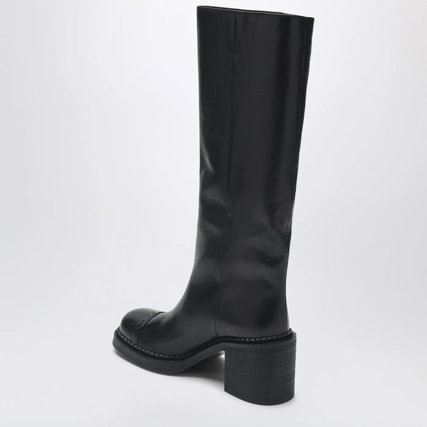 Black Leather Boots sold by Wanan Luxury product image thumbnail 2