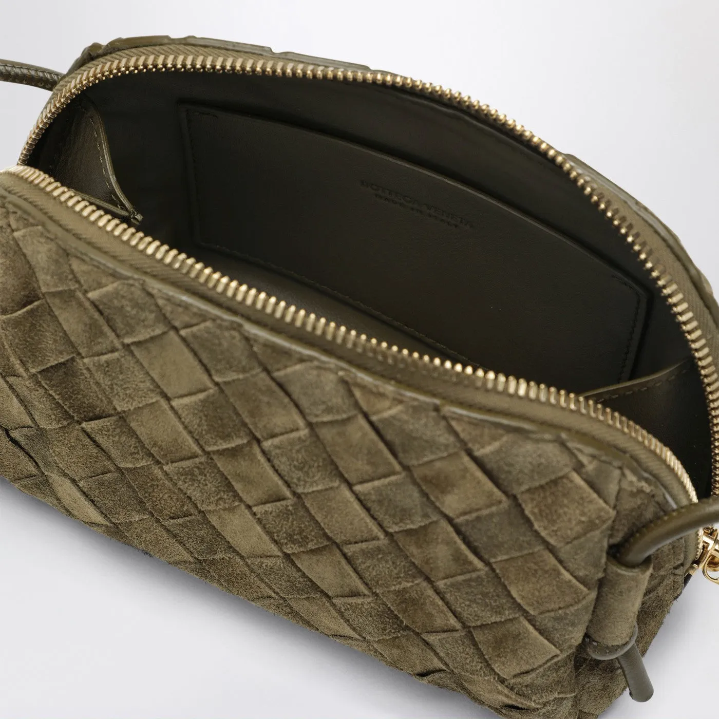 Concert Clutch Bag In Mud Colour In Intrecciato Suede sold by Wanan Luxury product image thumbnail 3