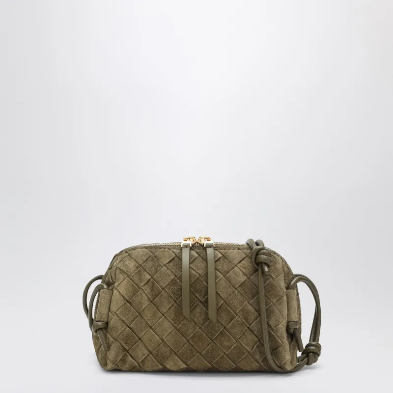Concert Clutch Bag In Mud Colour In Intrecciato Suede made by Bottega Veneta