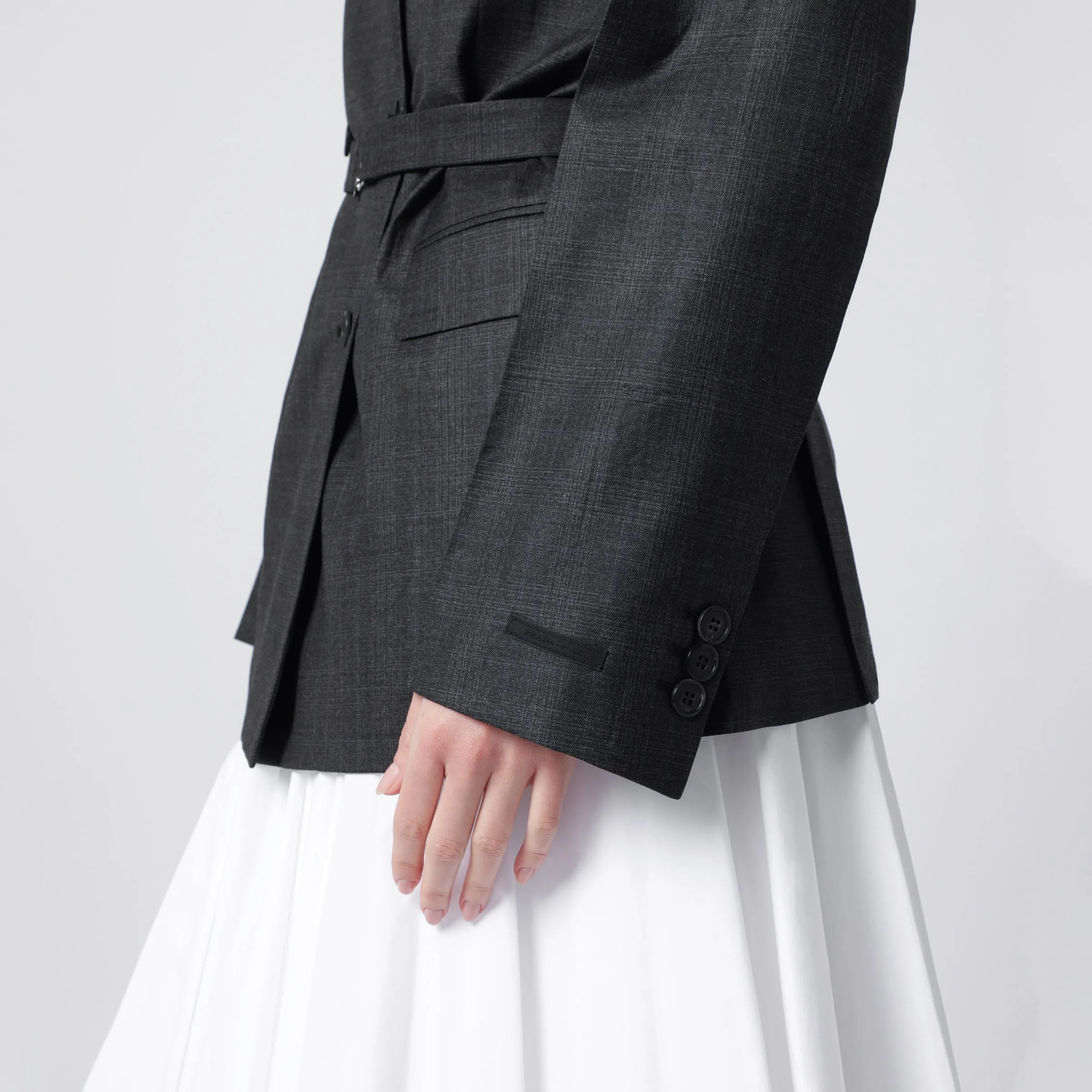 Double-Breasted Wool Jacket With Check Pattern sold by Wanan Luxury product image thumbnail 2