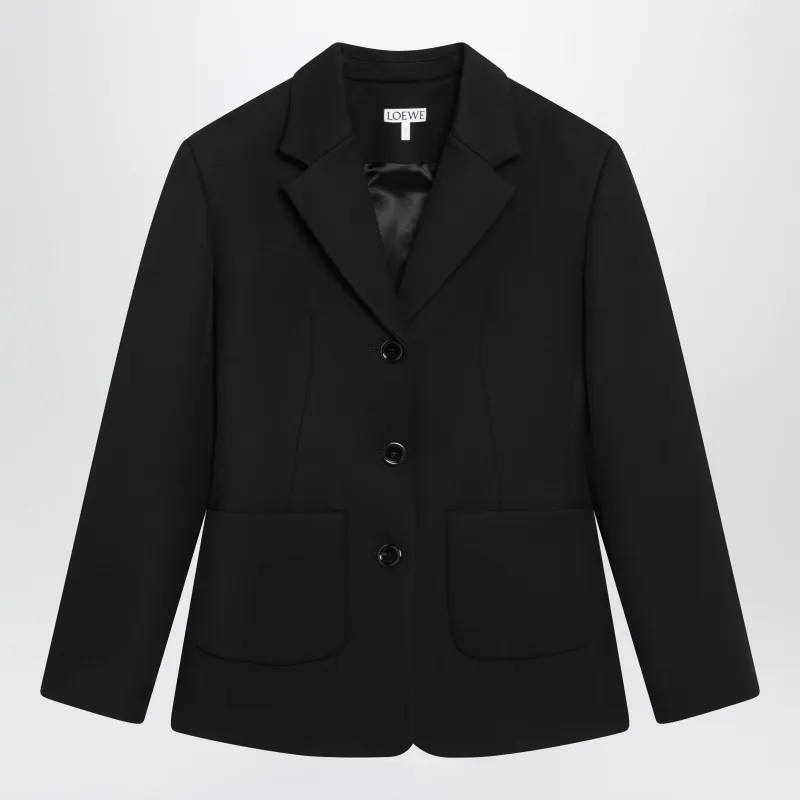 Black Wool Twill Jacket made by Loewe