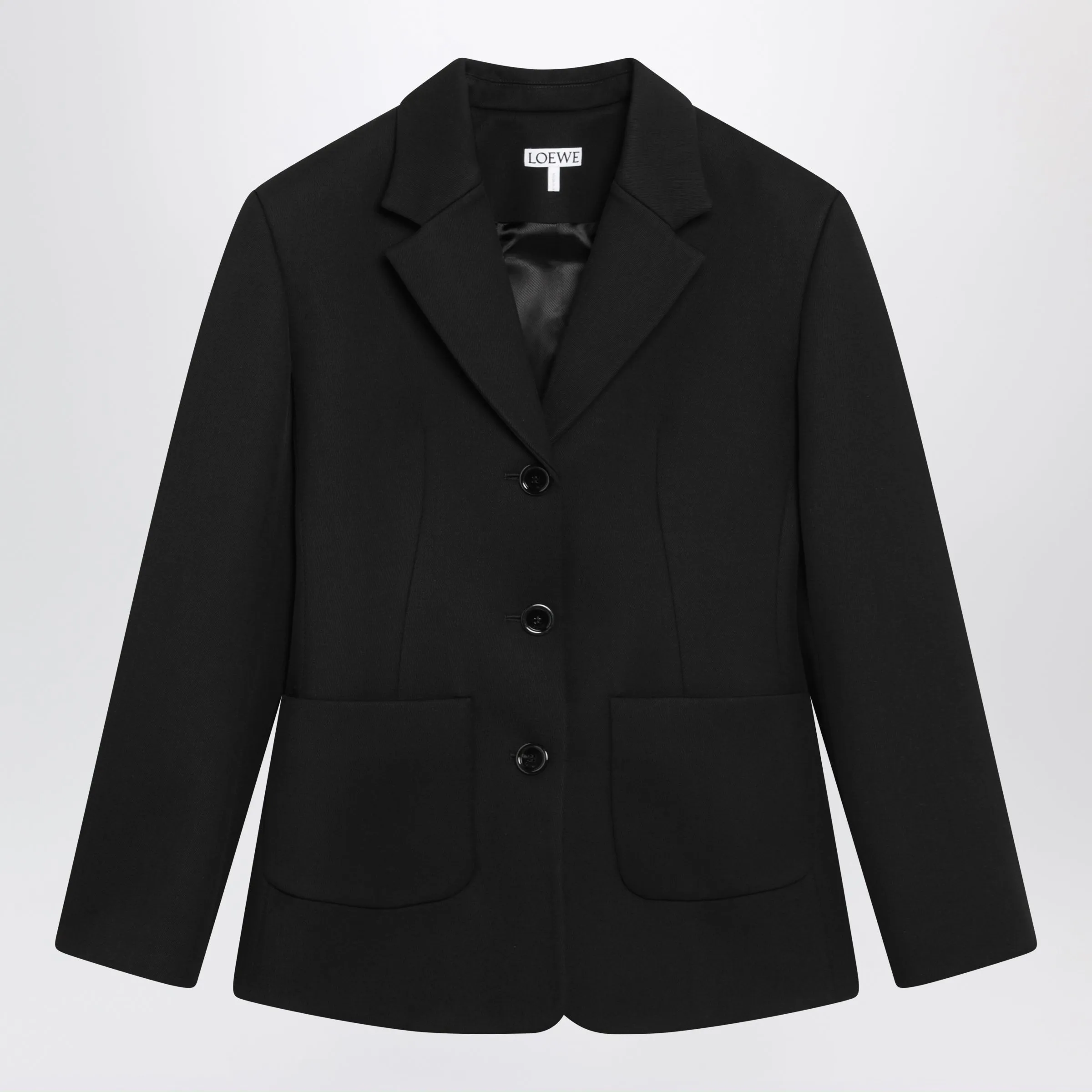 Black Wool Twill Jacket sold by Wanan Luxury