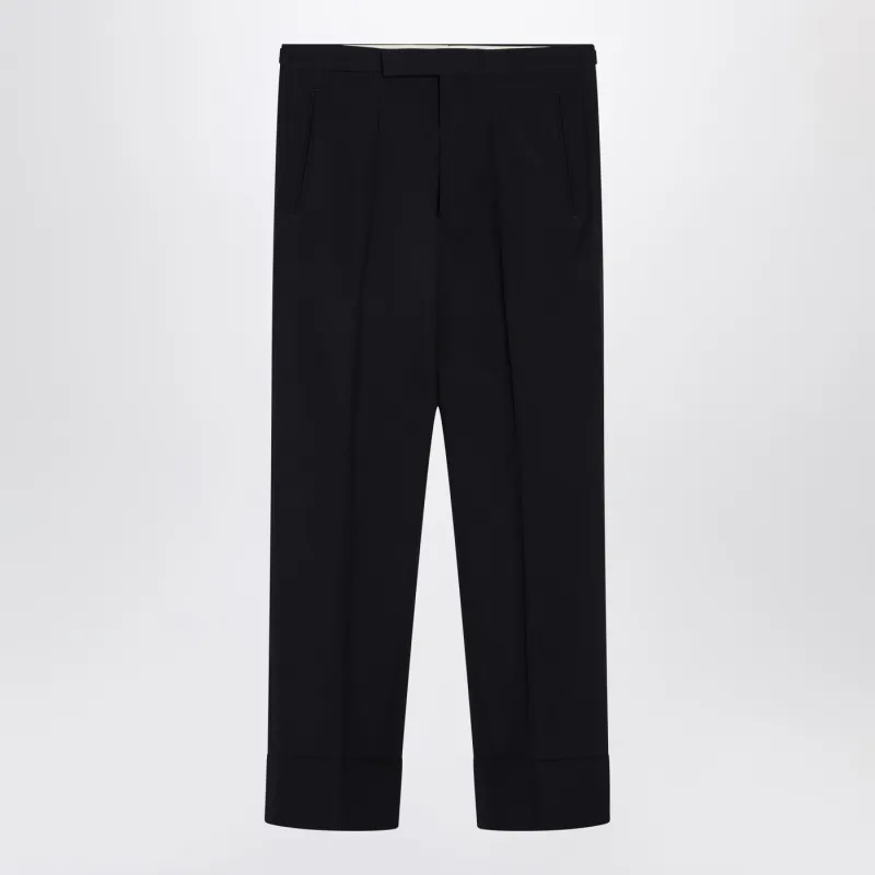 Blue Wool And Mohair Trousers made by Prada