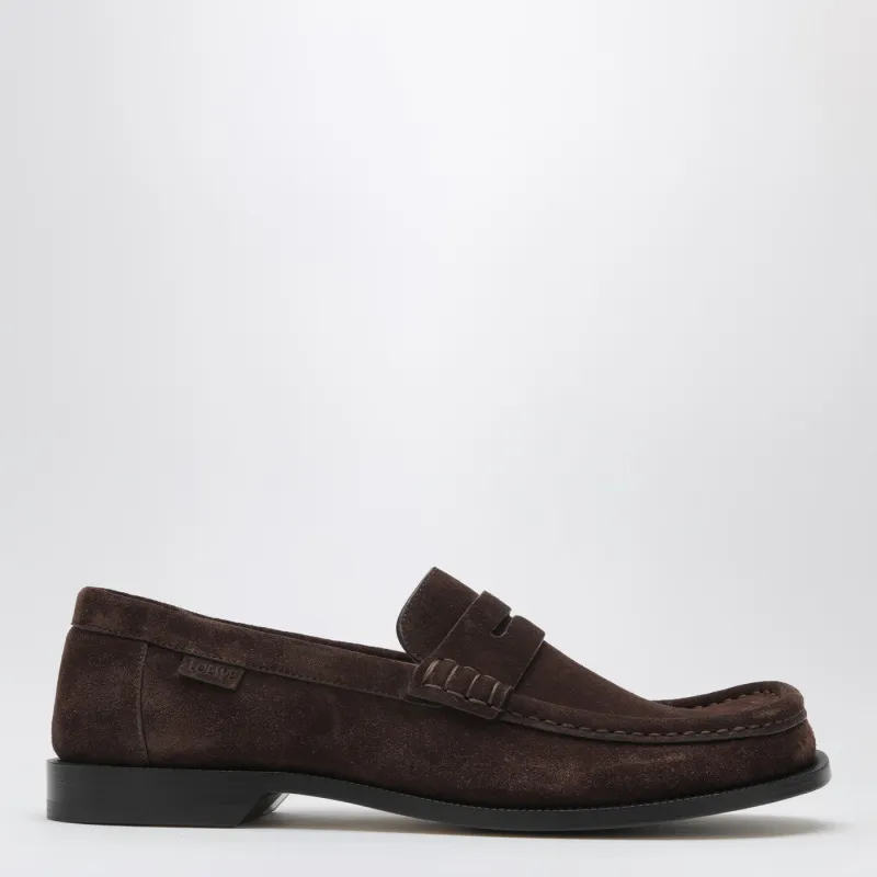 Campo Loafers In Brown Suede Calfskin made by Loewe