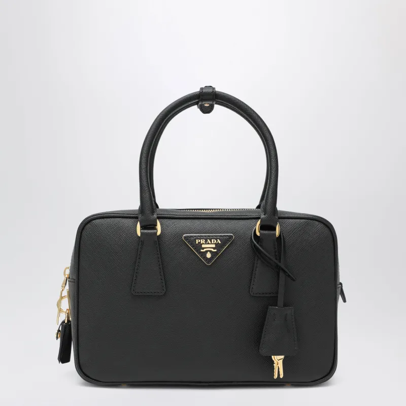 Black Saffiano Leather Top-Handle Bag made by Prada